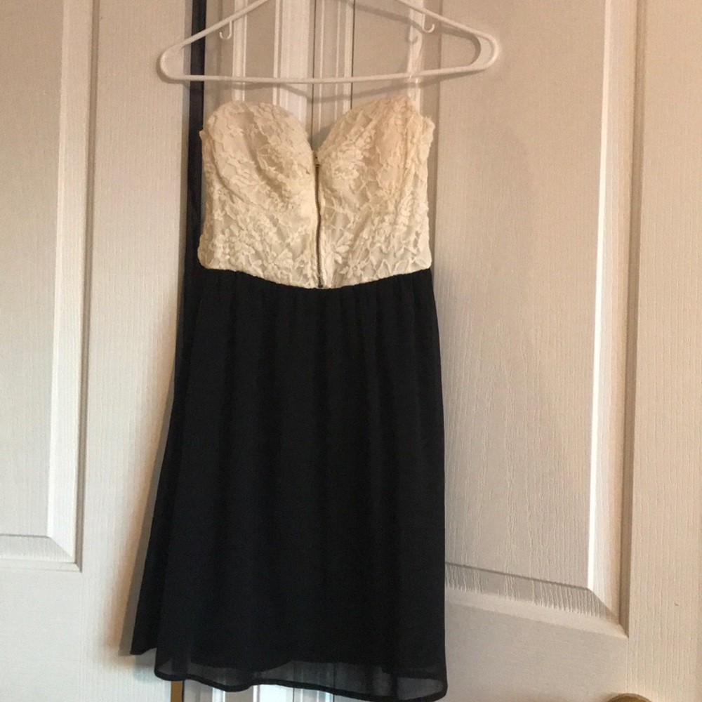 Strapless lace dress